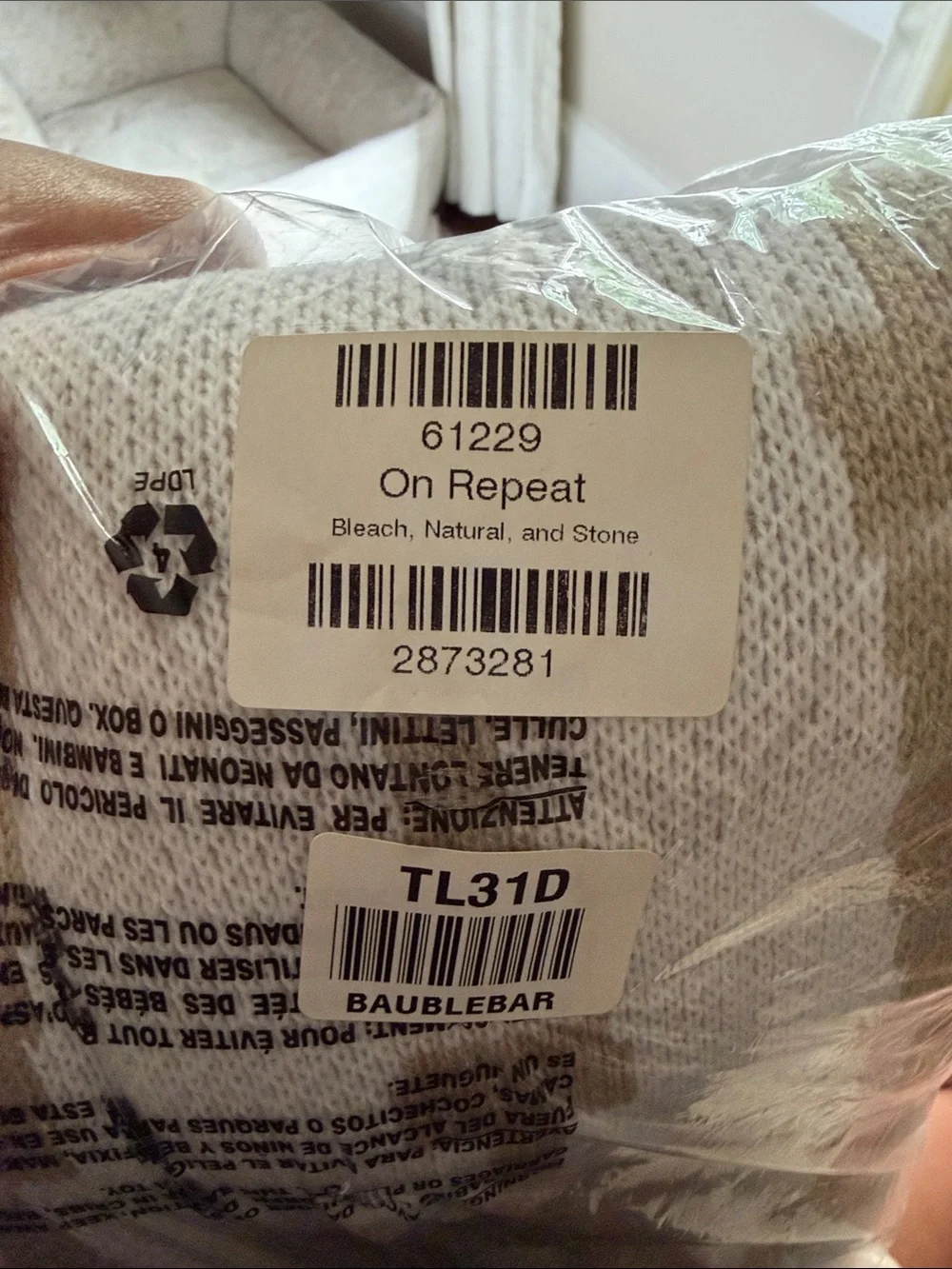 BaubleBar On Repeat Custom Blanket ( Letter A )